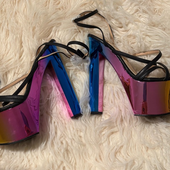 Dolls Kill Iridescent Strappy Heels - Picture 2 of 3